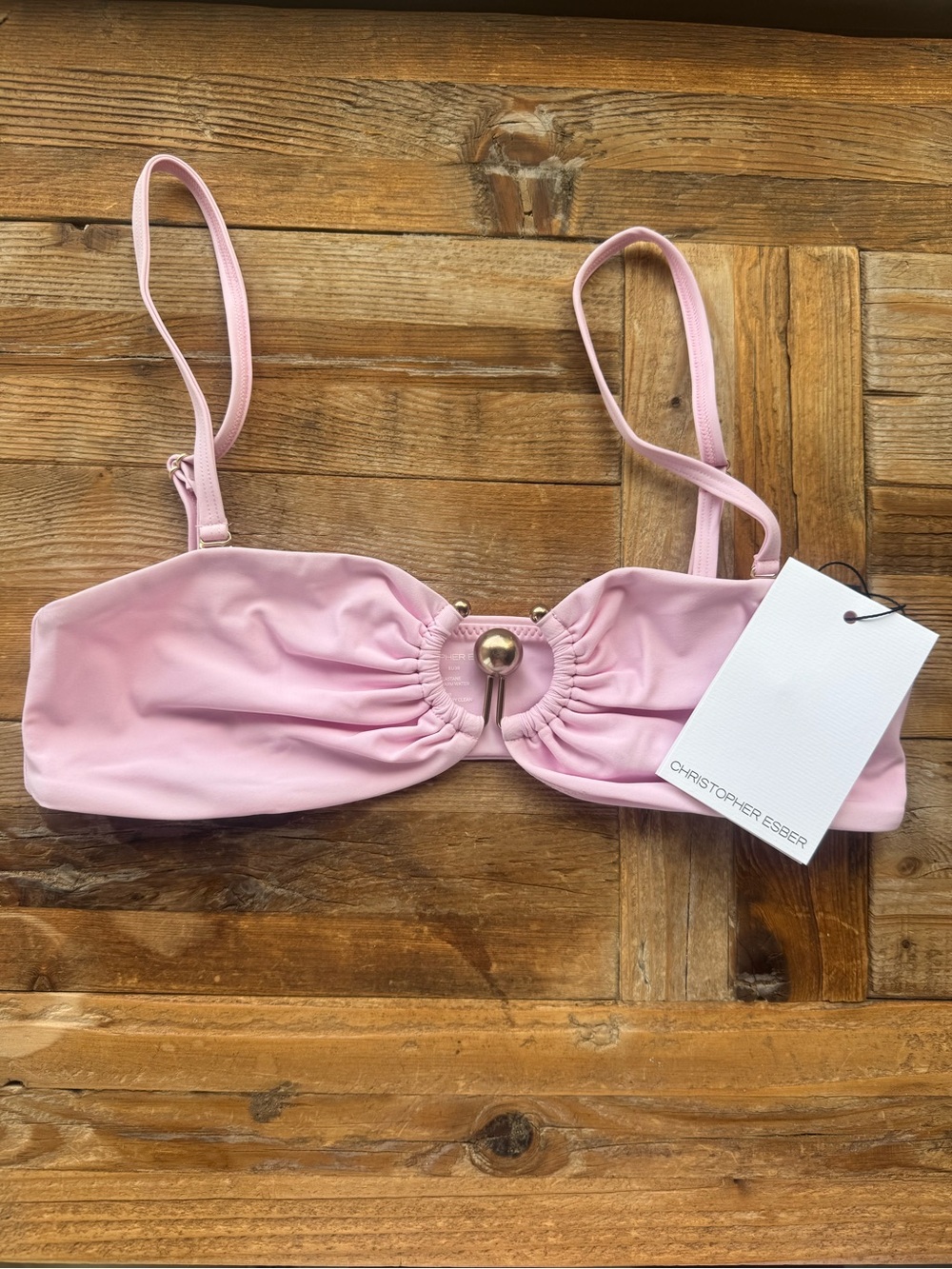 NWT! Christopher Esber Ruched Prong Bandeau - Picture 3 of 4
